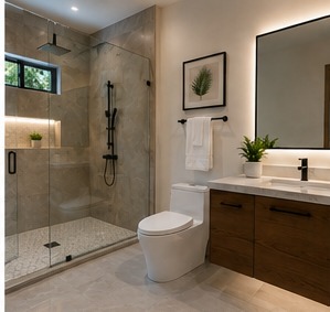 Baño moderno terminado remodelado en Jaco Costa Rica
