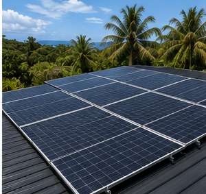 Techo metalico con paneles solares en Costa Rica