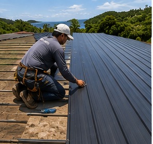 Cambio de techo metalico en proceso en Jaco Costa Rica