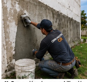Reparacion de humedad como parte de remodelacion en Costa Rica